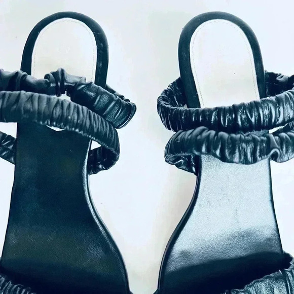 Schutz Lirah Mid Leather Triangle Heel Sandals - Picture 4 of 10